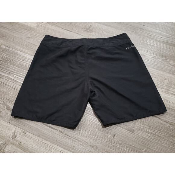 Oakley Black Tie Front Swim Shorts Bathing Bottoms Board Shorts Trunks - Picture 2 of 7